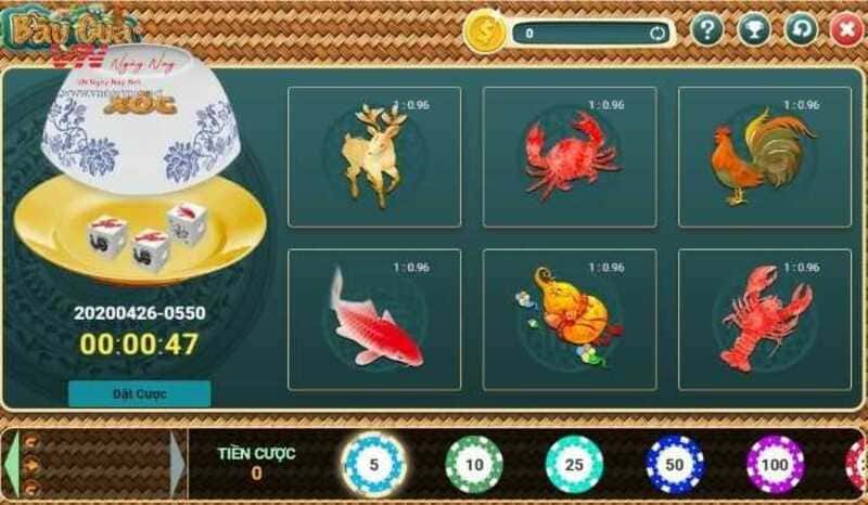 Chơi lắc bầu cua với luật đơn giản